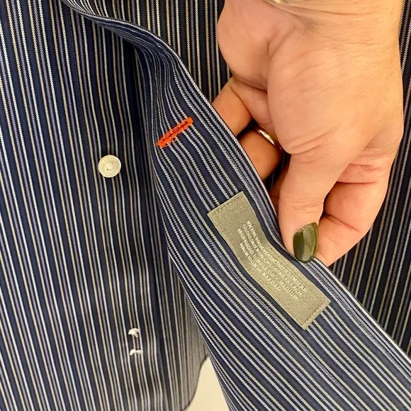 Daniel Cremieux NON IRON Blue Striped Dress Shirt - Picture 4 of 6
